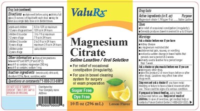 Magnesium Citrate (Label)